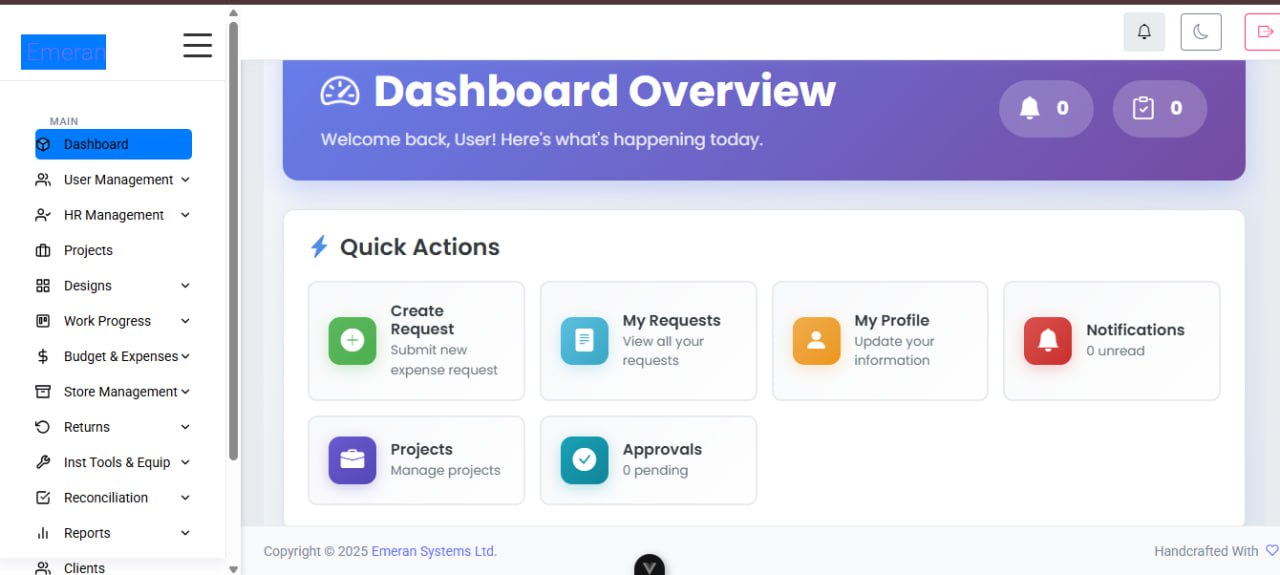 InfraPro construction project management dashboard — budget, BOQ, payroll and team progress in one view
